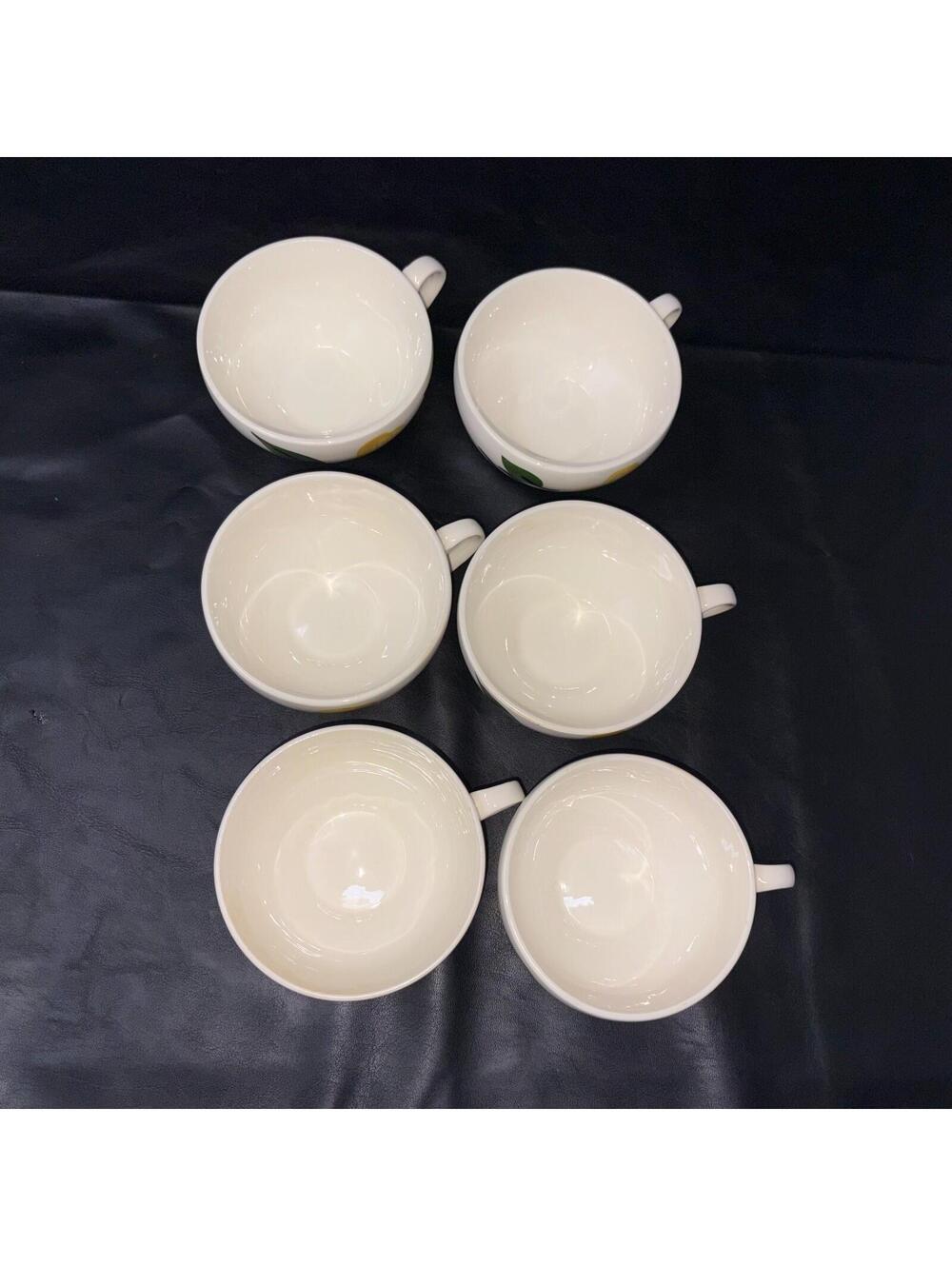 6 Blue Ridge Southern Pottery Dogwood Yellow Flowers Cups & Saucer Plates - Picture 9 of 10